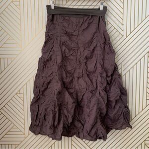 Baba 100% cotton soft grunge ruched cargo midi skirt Y2K 90a alternative boho L